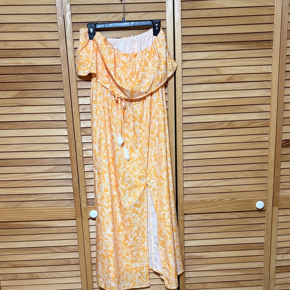 Orange Floral Maxi Dress